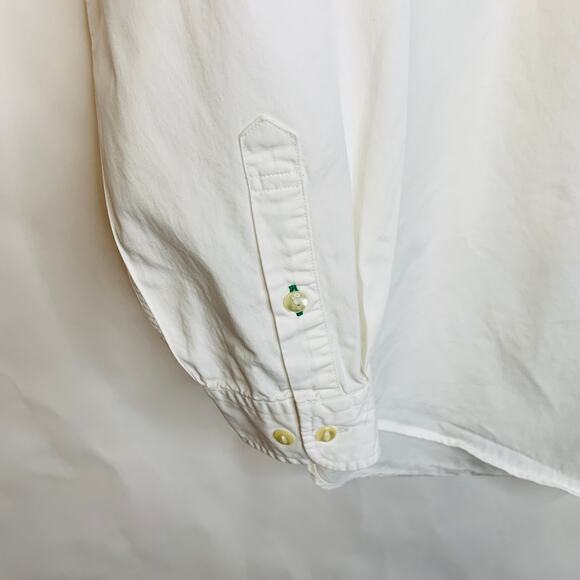Tommy Hilfiger White Button Up Shirt Lion Flag Shield Pocket Sz Large - Picture 4 of 9